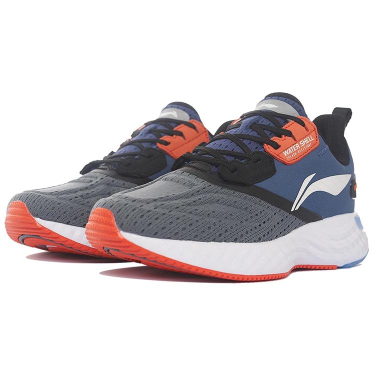 New LiNing Low Top Running Shoes Men's Gray Blue Black ARSS093-1