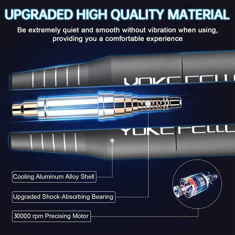 Elektryczna wiertarka do paznokci 30000RPM Profesjonalny zestaw pilników elektrycznych do paznokci żelowych akrylowych, manicure, pedicure, do użytku domowego