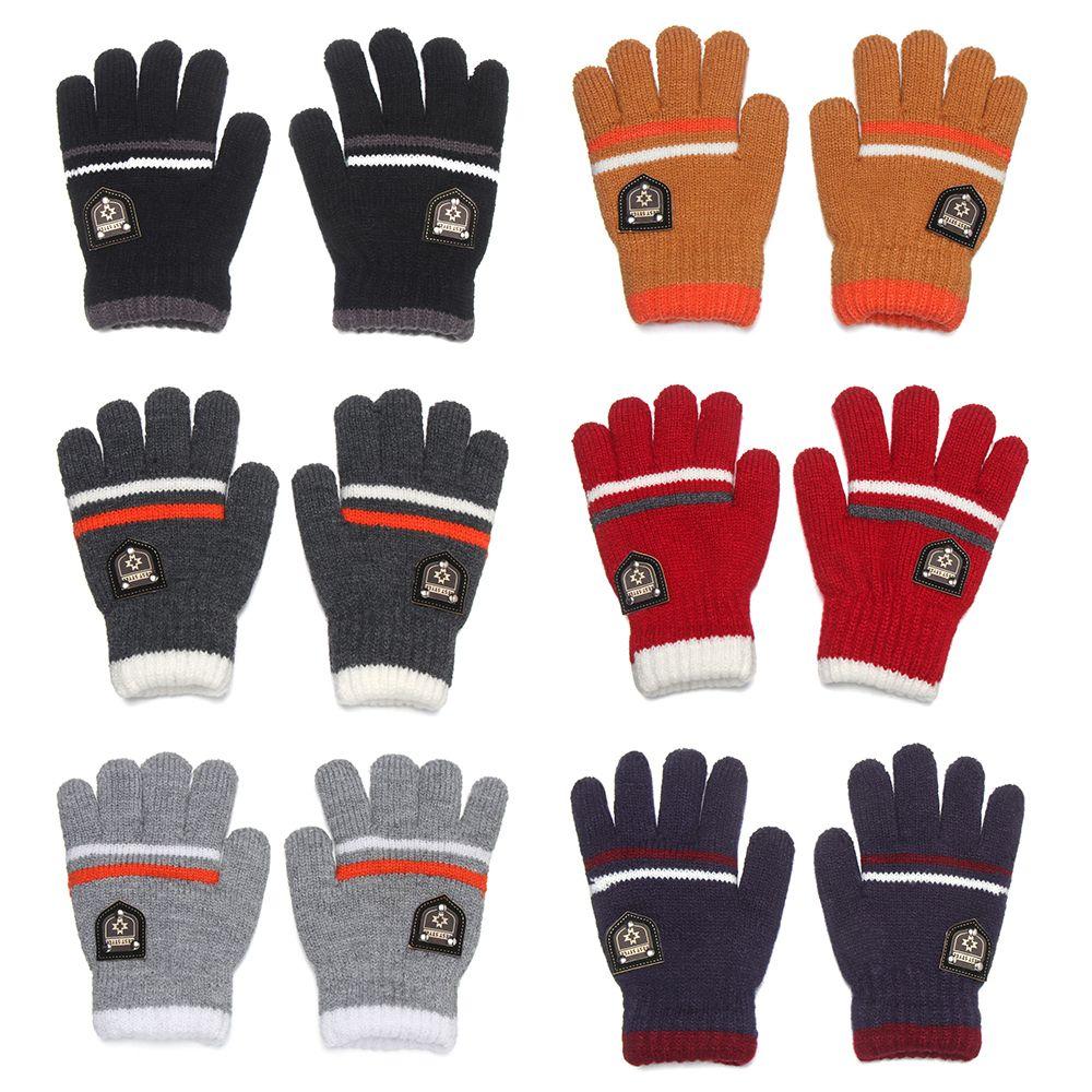 

Winter Autumn Children Thick Boys Girls Warm Kids Gloves Knitted Gloves Full Finger Mittens червоний