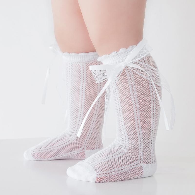 

Summer Kids Girls Socks With Bows Elegant Princess Children s Socks For Girls Mesh Thin Toddler Baby Newborn Infant Long Sock XS(0-6m)