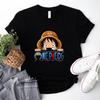 2026 New One Piece Unisex and Womens Oversized Summer Tshirt Anime Cartoon Tee Streetwear Short Sleeves Parentchild Outfits