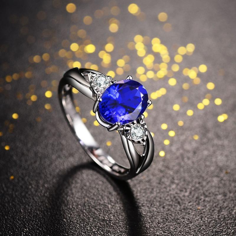 Sace Gems Anillo clásico de circón de aleación de cobre, joyería para mujer, regalo de fiesta de promesa de boda abierto