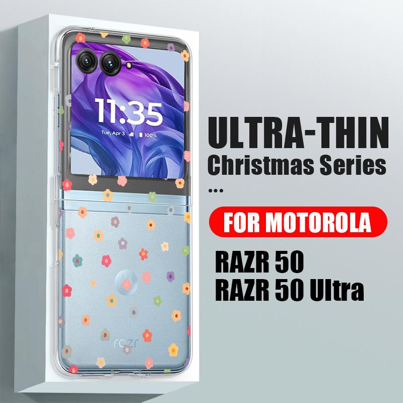 

Складной чехол Flower Love Hearts Stars Pattern 2cps для Motorola Razr 50 40 Ultra Противоударный прозрачный жесткий тонкий чехол для ПК Motorola Razr 50 Ultra