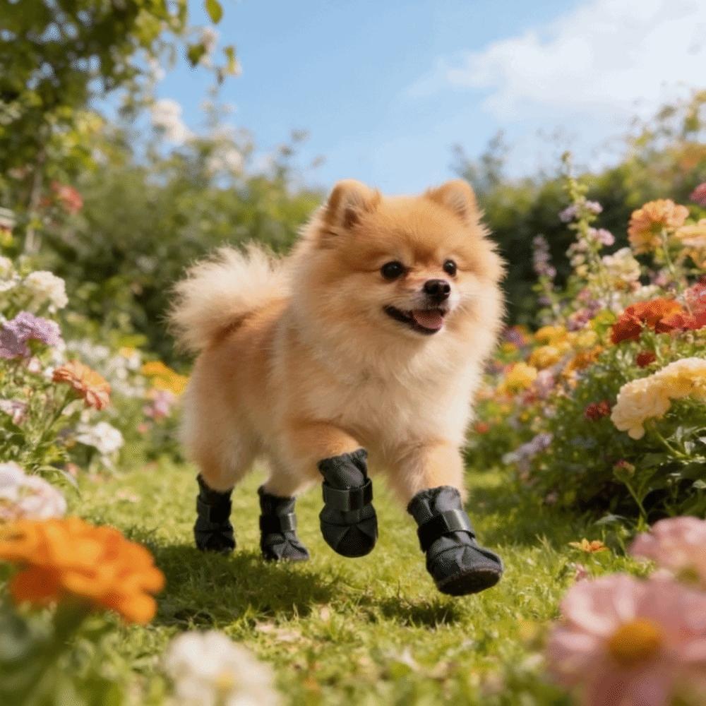 4PCS/SET Fashion Adjustable Waterproof Dog Boots Wear-Resistant High-top Pet Rain Boots Breathable Dog Foot Cover Easy To Wear