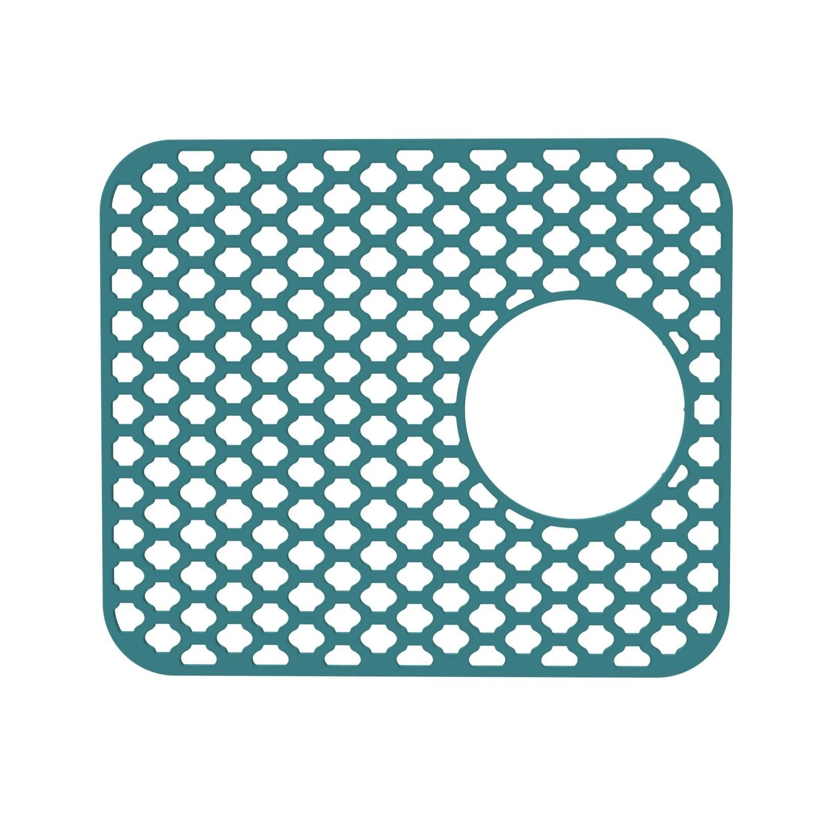 

1PCS Silicone Kitchen Sink Mat with Drainage Holes - Multi-Compartment Dish Drying Pad, Non-Slip Sink Protector for Dishes as show зелёный