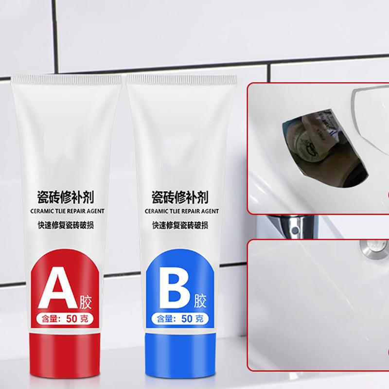 30/100g Fliesenreparaturmittel AB-Kleber Keramikreparaturkleber Marmorbodenfliese Toilettenwaschbecken Reparaturkleber Rissreparatur Dichtungskleber