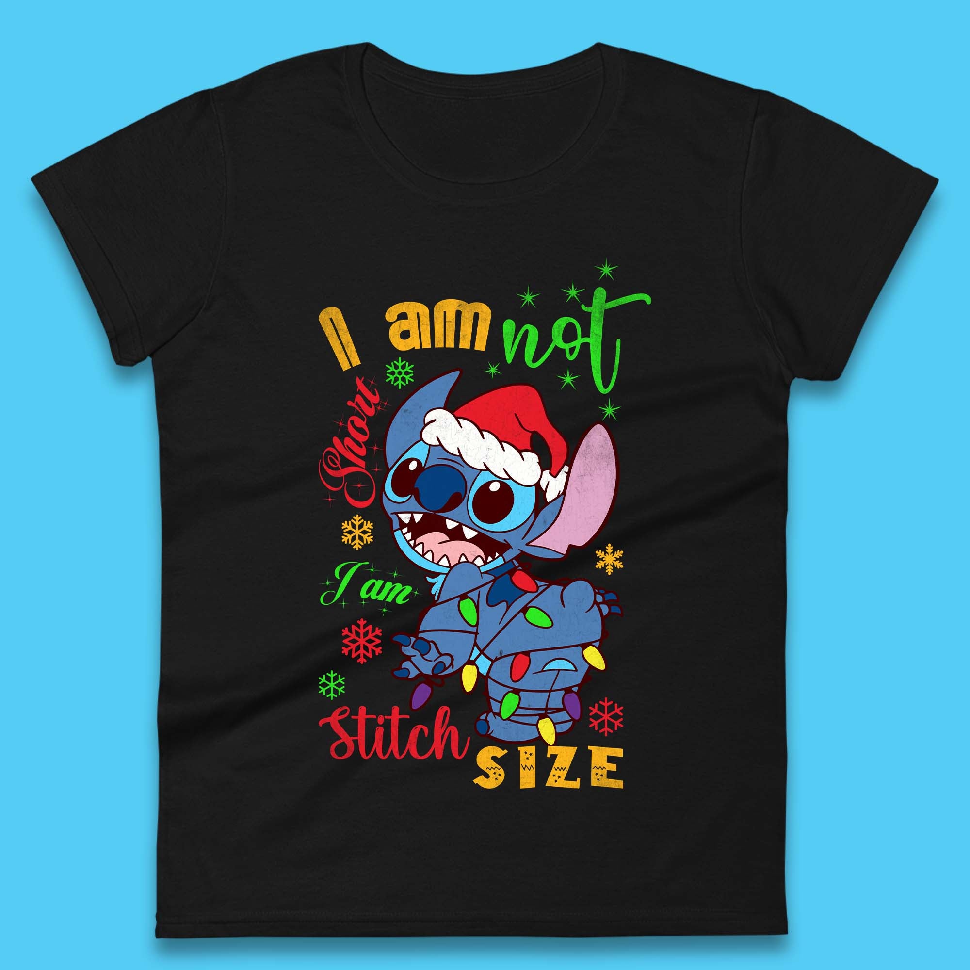 

Stitch Size Christmas Womens T-Shirt Mens Tops Tees Unisex M