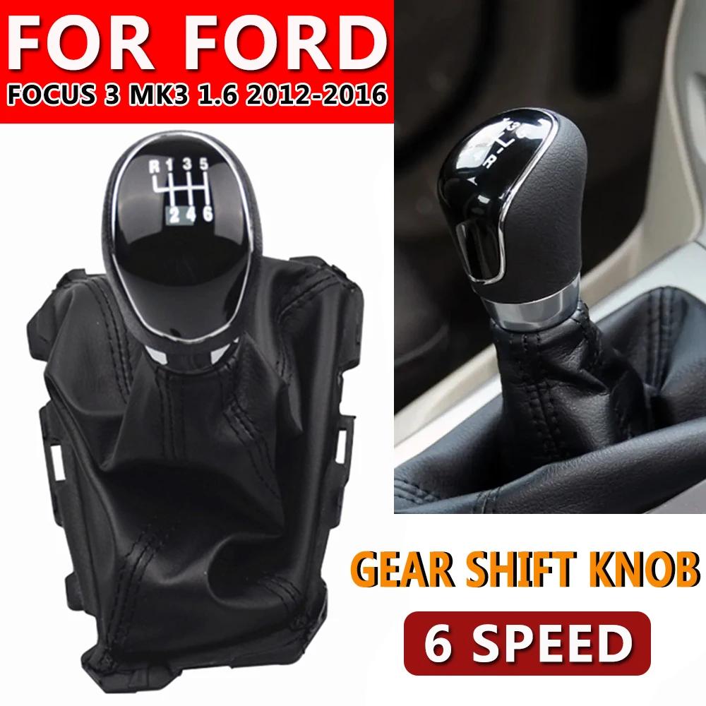 Gear Shift Knob Lever Shifter Gaiter Boot Handbrake Parking Boot Cover Case For Ford Focus 3 MK3 1.6 2012 2013 2014 2015 2016