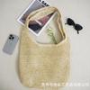 Summer paper handmade straw woven bag large capacity leisure beach bag daily commute vacation travel shoulder bag