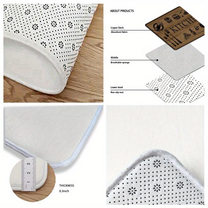 1Pcs Anti Fatigue Kitchen Rugs, Vintage Wood Print Waterproof Non-Slip Thick Cushioned Kitchen Mat Heavy Duty Comfort Standing Mat for Kitchen