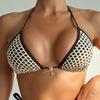 New Sexy Polka Dot Bikini Suit Neck Triangle Cup Side Strap Low Waist Bikini Vacation Swimsuit