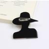 Acrylic Lady with Hat Brooch Cartoon Modern Girls Badge Women Portrait Pin  Clothing Accessories