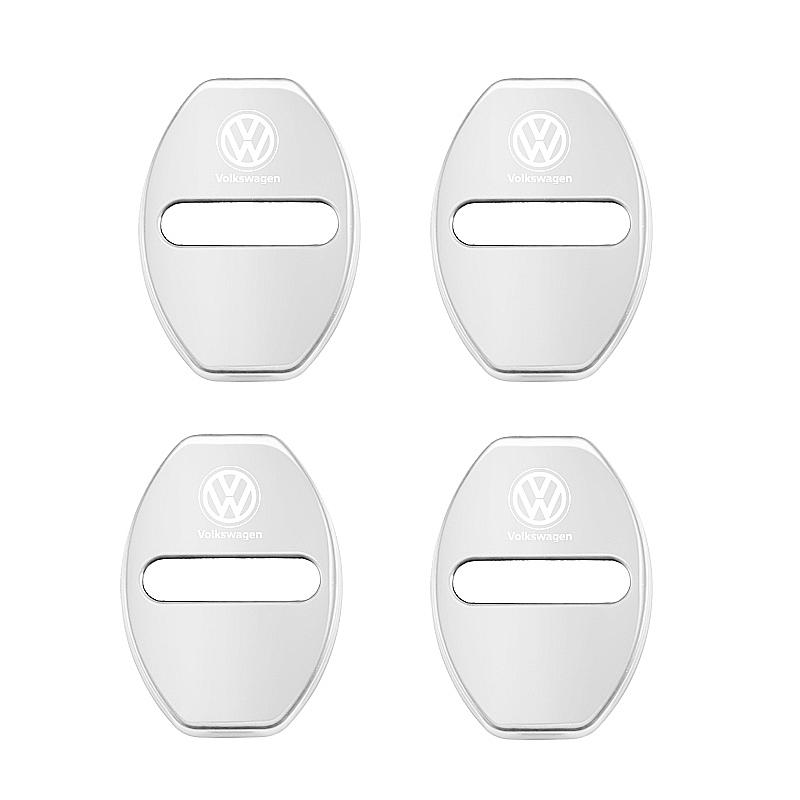 4Pcs Metal Car Door Lock Cover Protective Buckle Cover Sticker For VW Golf Polo Tiguan Touran Jetta Passat CC T5 GTI Magotan GTD zr9