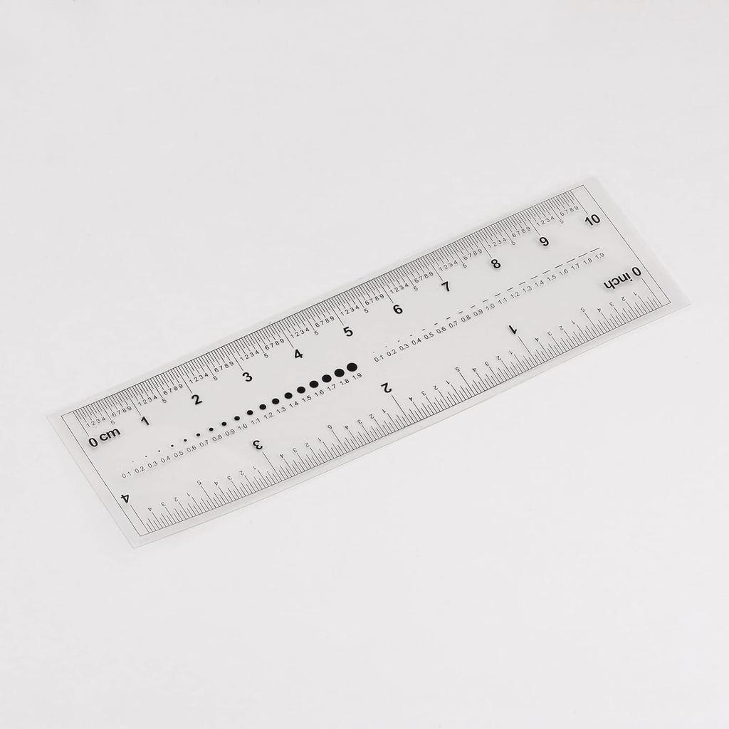 HARFINGTON Film Flexible Ruler 4 Inch 0.5mm Scale PET Plastic Folding Straight Ruler Calibration Soft Ruler Measuring Tool for Factory, Transparent