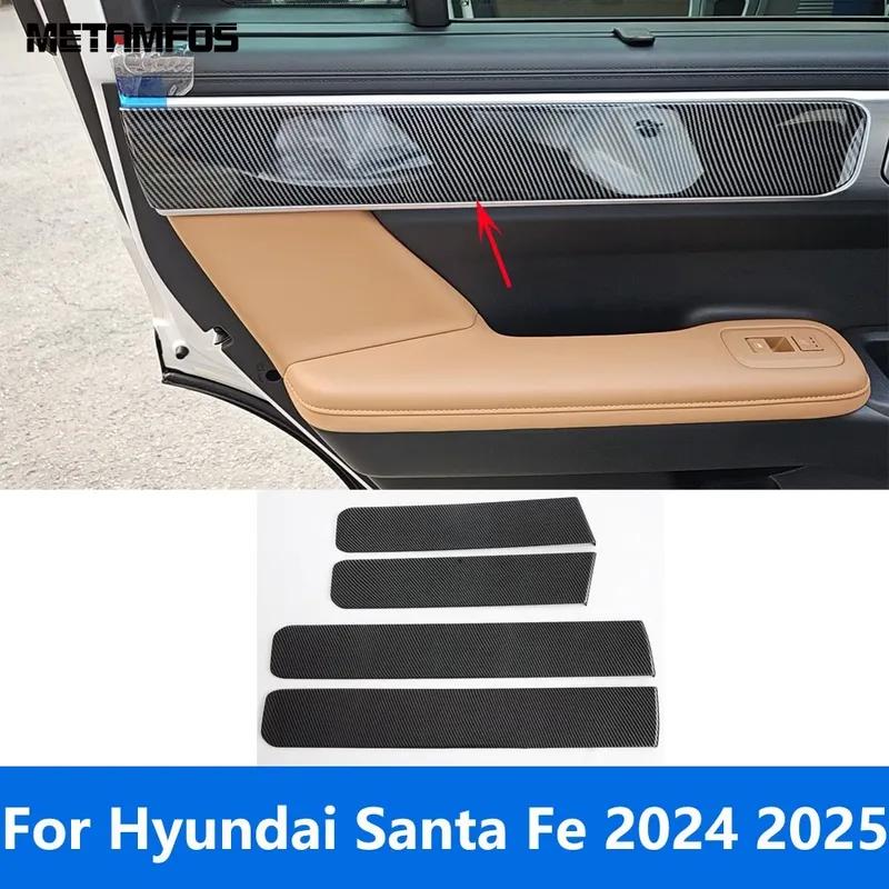 Ide Door Armrest Panel Molding Trim Sticker For Hyundai Santa Fe 2024 2025 Carbon Fiber Interior Accessories Car Styling