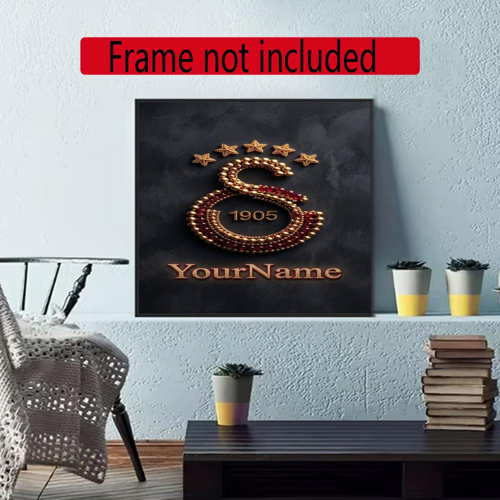 Galatasaray Customize Your Name Diamond Painting Round Diamond Diy Frameless Holiday Artwork Suitable For Home Office Wall Decoration