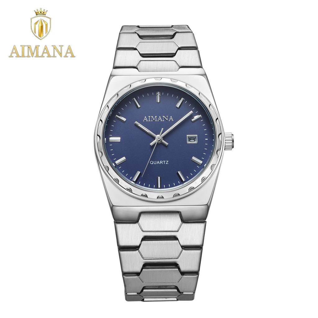 Classic Men Quartz Watch Calendar Display Stainless Steel Band Waterproof Luminous Business Male Wrist Watch