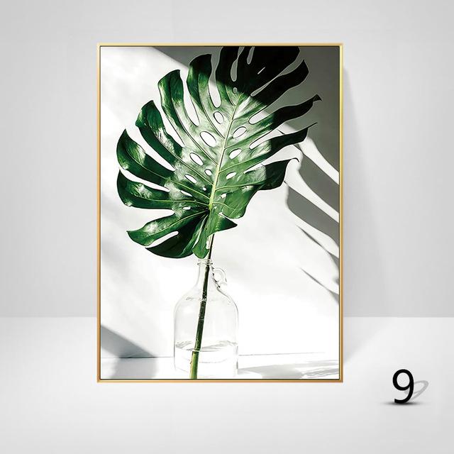 Monstera Grüne Pflanze Blätter Ananas Papagei Malerei Home Wanddekoration Tropische Malerei Poster Wandkunst Bilder Leinwand