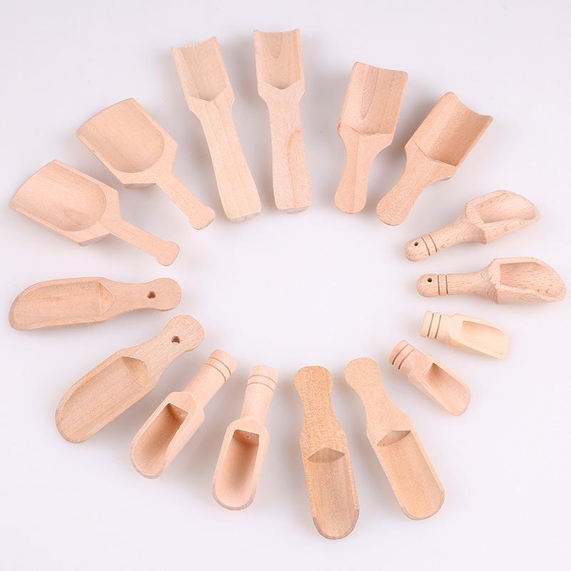 Solid Wood Tea and Bath Salt Spoon Set - Small Wooden Accessories