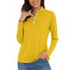 Women's Casual Fashion Solid Color Long Sleeve Zipper Neck Top T-shirt