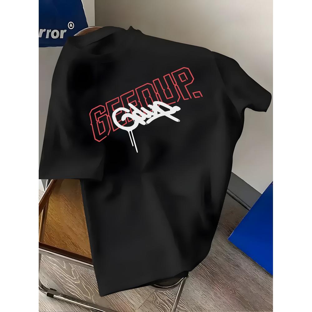 

Футболка Geedup Graffiti, Мягкая Дышащая и Устойчивая к Выцветанию, Классическая Посадка для Повседневной Носки S чёрный