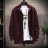 Autumn And Winter Men's Fashion Loose Cardigan Warm Lapel Hooded Jacket Sweater