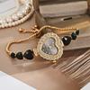 Elegant Alloy Women Watch Heart-shaped Diamond Quartz Wristwatch Adjustable Strap Bracelet Watch Daily