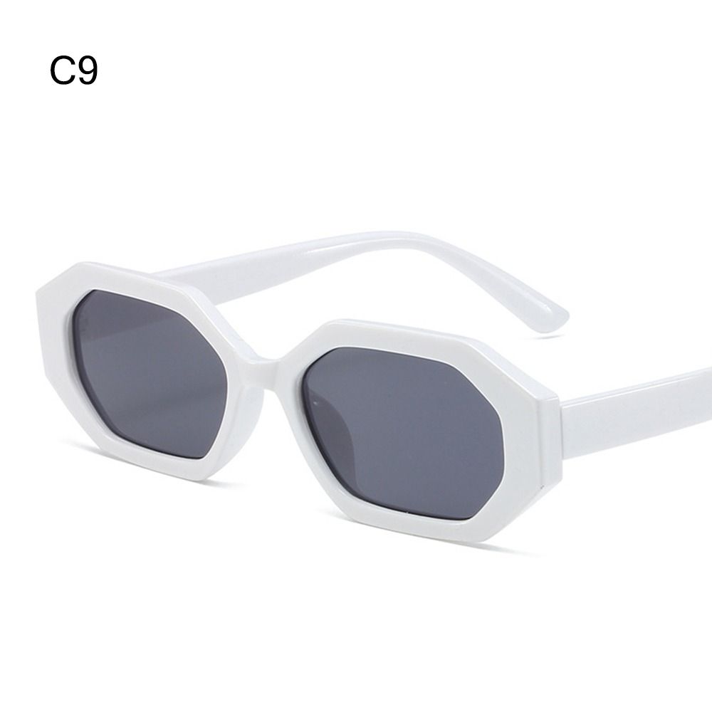Geometric Frame Retro Sunglasses Small 90s Shades Trendy Polygonal Sunglasses  for Women & Men
