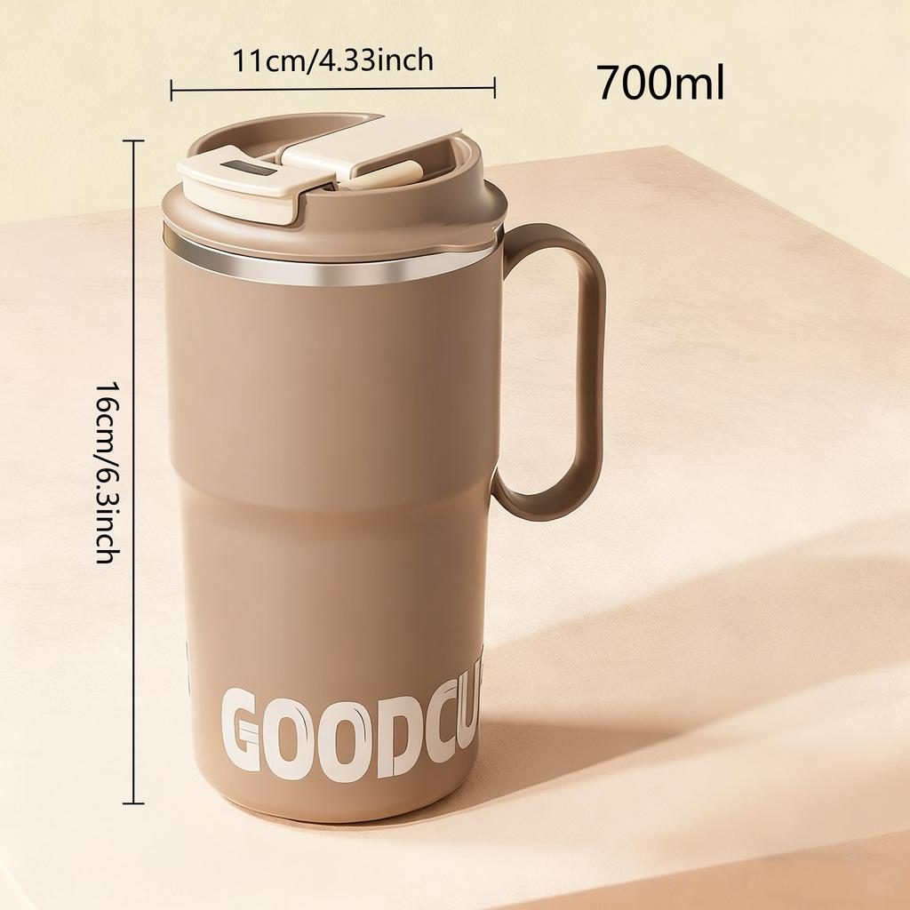 VALE A PENA COMPRAR Caneca Térmica de Aço Inoxidável 304 de Parede Dupla com Alça e Canudo Portátil de Grande Capacidade Copo Térmico para Água Copo de Café