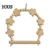 Parrot Cage Accessories Swing Perch, Solid Wood Perch Pole, Wooden Blocks And Healthy Bird Toy Beads Arch, Unpainted for Small Medium Parrots with