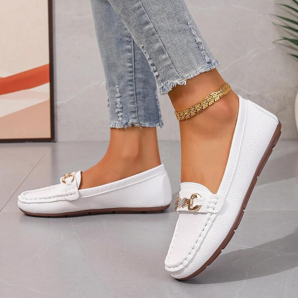 Damen Casual Slip On Mary Jane Schuhe Frühling Herbst Neue Mode Runde Zehe Einfarbig Weiche Sohle Flache Loafer Zapatos De Mujer
