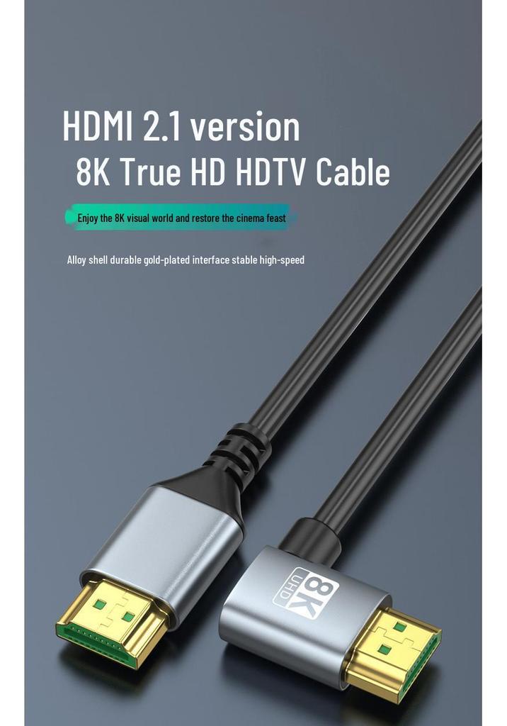 Engineering Grade HDMI 2.1 8K Ultra-Thin Elbow Cable for Computers