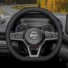 Leather Car Steering Wheel Cover for Nissan Qashqai J11 J10 J12 Tiida Juke F15 Navara D40 X-trail T30 T31 T32 T33 Pathfinder R51