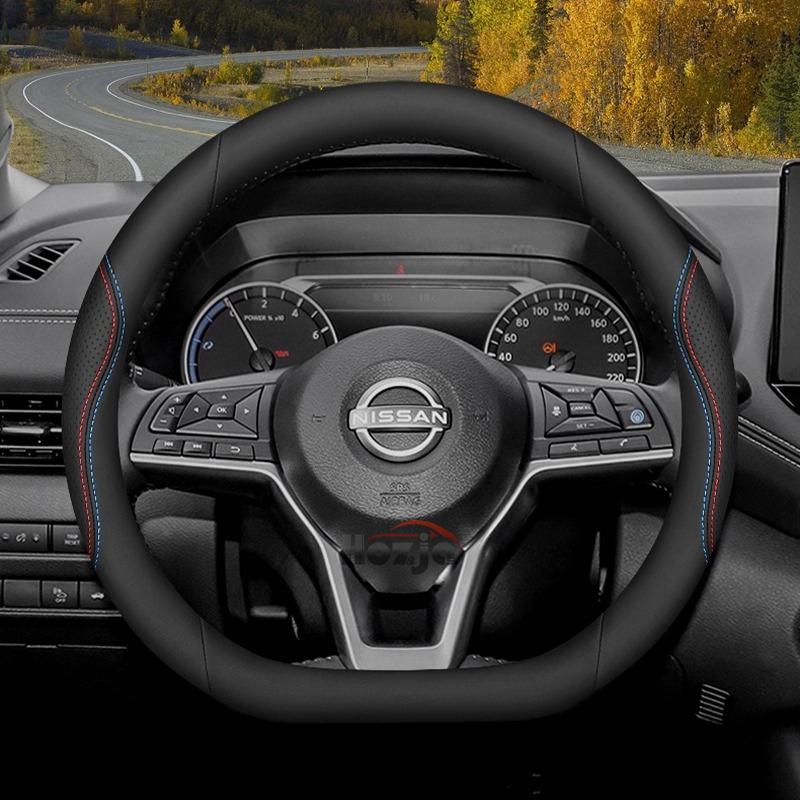 Leather Car Steering Wheel Cover for Nissan Qashqai J11 J10 J12 Tiida Juke F15 Navara D40 X-trail T30 T31 T32 T33 Pathfinder R51