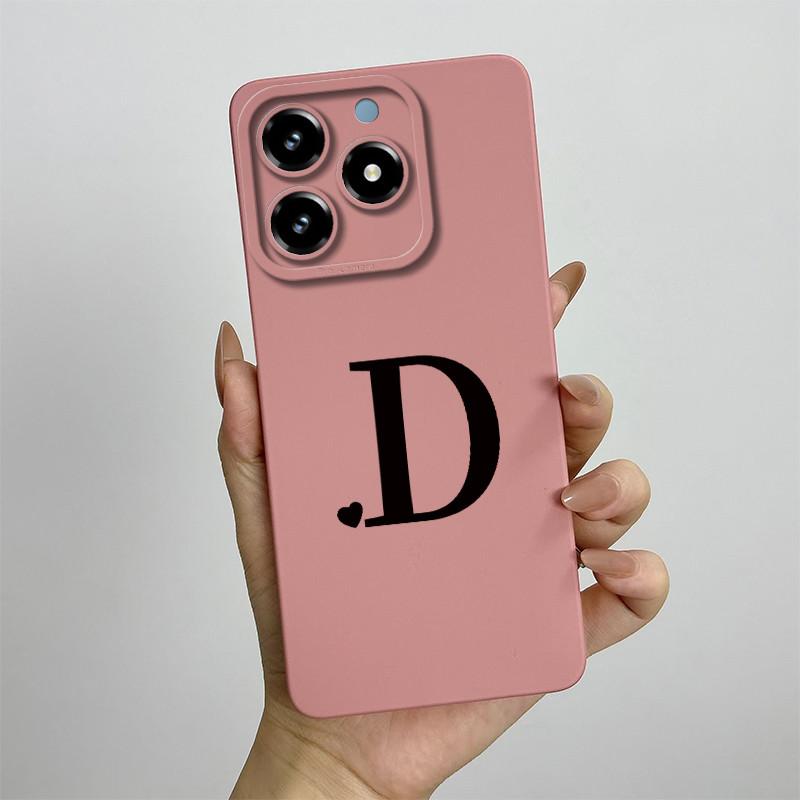 Für Realme C63 C61 Handyhülle Niedliche Buchstaben Rückseite Für Oppo Realme C 61 C 63 Weiches Flüssigsilikon Kameraschutz Fundas