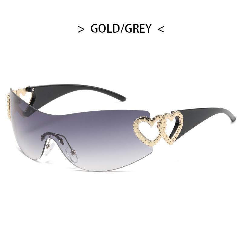 Y2K Hollow Out Sunglasses Women Vintage Rimless Metal Frame Sun Glasses UV400 Protection Fashion Street Photography Eyewear