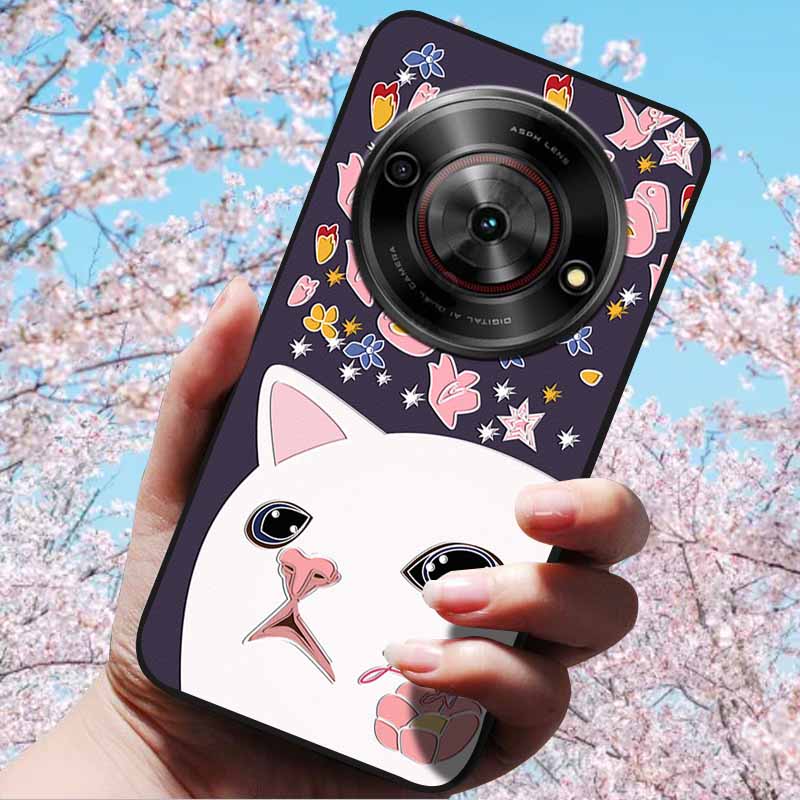 For ZTE Blade A75 5G 6.6" Cases 3D Relief Flower Soft Silicone Luxury Cover for ZTE Blade A75 5G 3D Phone Cases ZTE Blade Z2357N