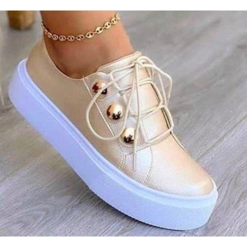Fashion New Style Luxury Women Casual Sneakers Woman Fashion Spring Leather Sneakers Female Platform Vulcanize Shoes Zapatos De Mujer