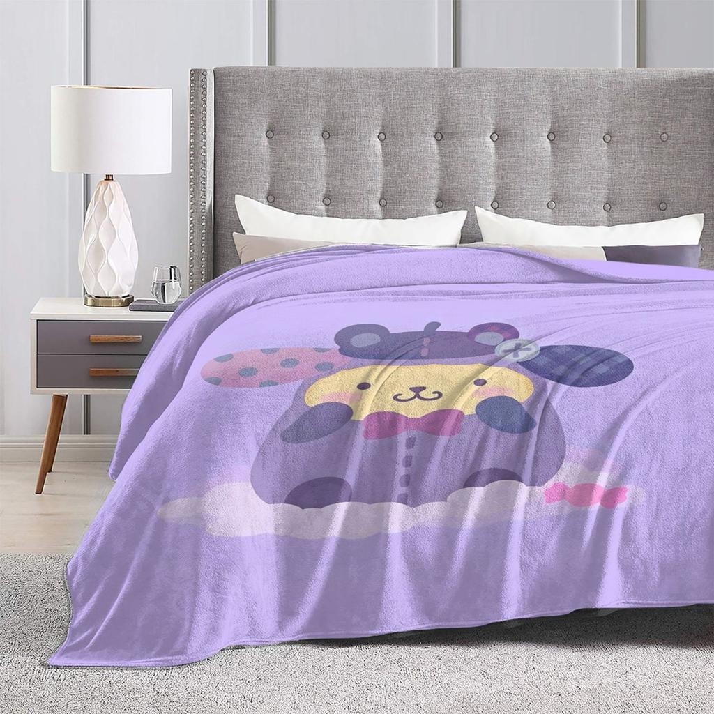 Pom Pom Purin Halloween Warm Soft Blanket Travel Office Plush Throw Blanket Outdoor Flannel Bedspread Sofa Bed Cover