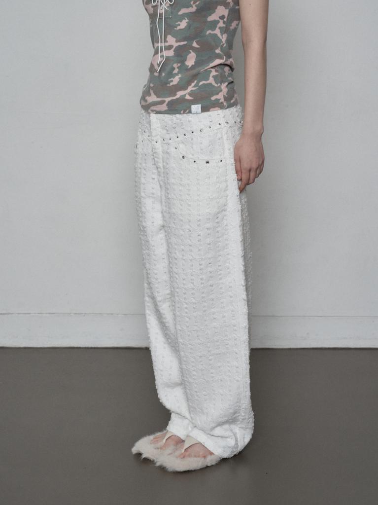 SETUP-EXE Destroyed Pants / Off White