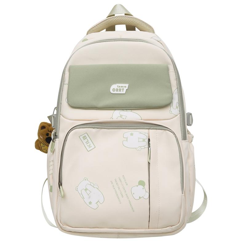 Women's Schoolbag Junior High School Student Color Block Backpack Computer Backpack