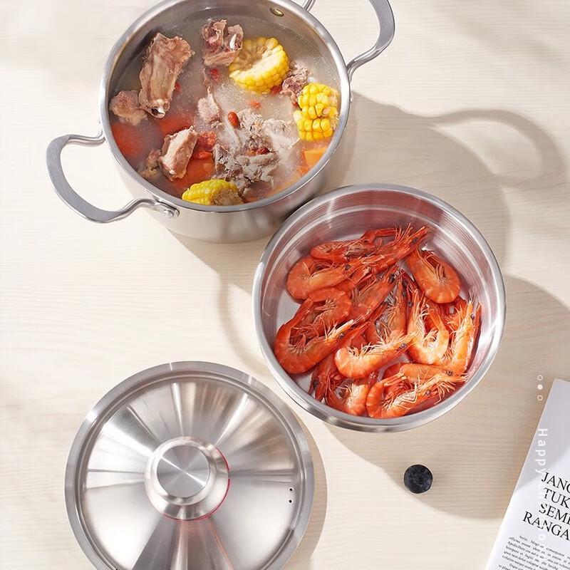 Oumeida 20cm Multi-functional 304 Stainless Steel Soup Pot