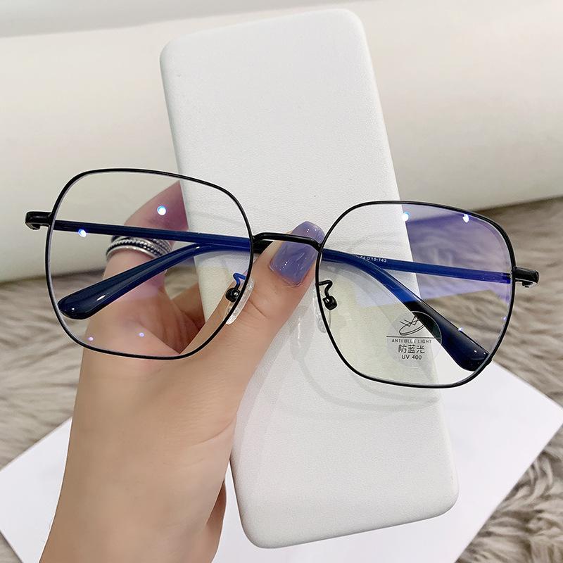 Anti-Blue Glasses, Brown Myopia, Men And Women Without Face, Small Face, Can Be Equipped With Large Degree Square Frame Glasses Frame