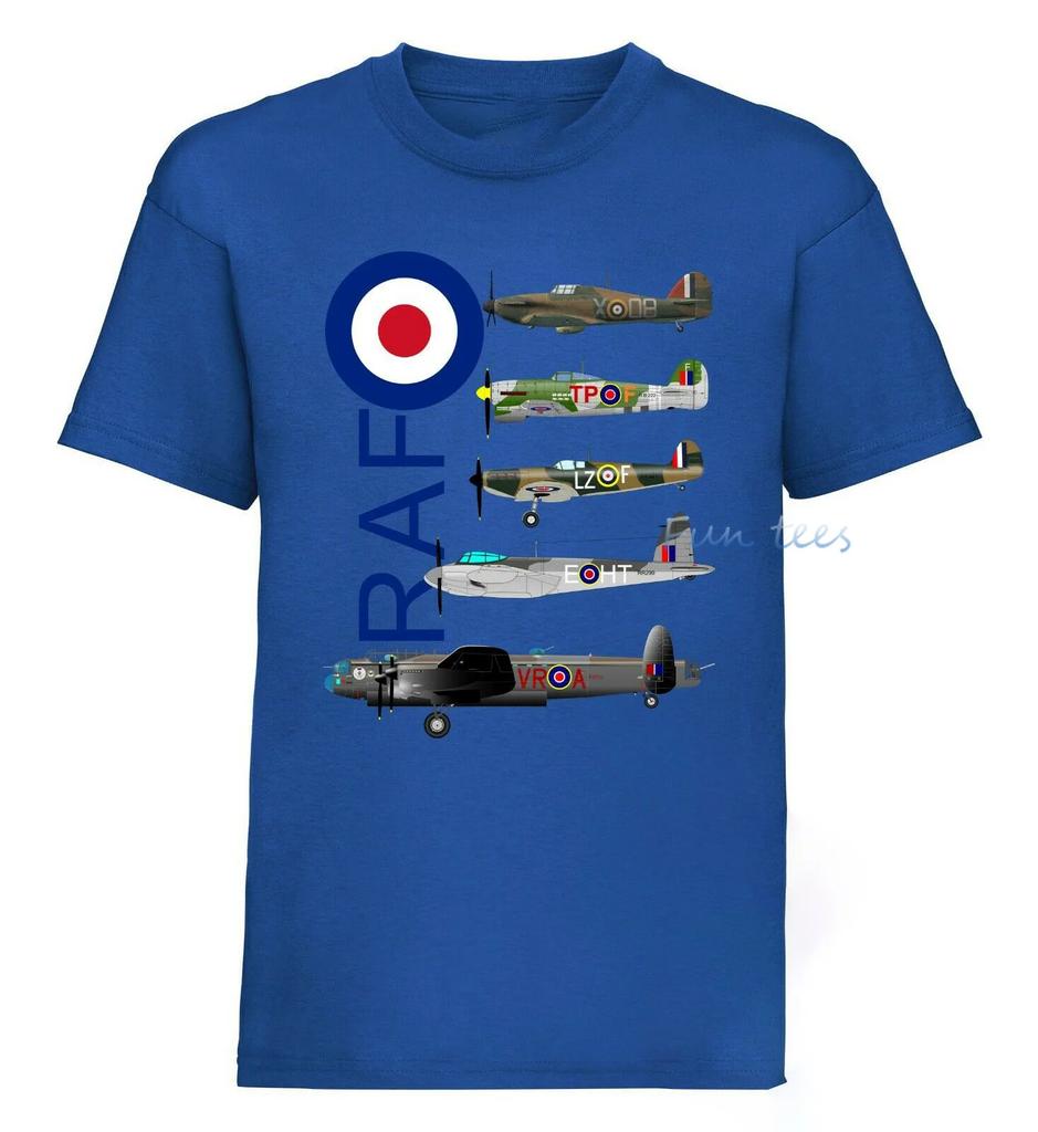 WW2 Flygplan T-shirt WW2 Andra Världskriget Slaget om Storbritannien Sommar Bomull Kort Ärm O-Hals Herr Dam T-shirt för Militärfan