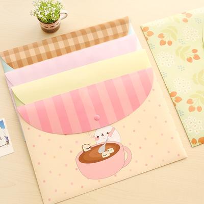 Durable Folder Snap Rabbit A4 File Case Kawaii Animal Document Organizer Storage Bag Office School Supplies Stationery Kids Gift