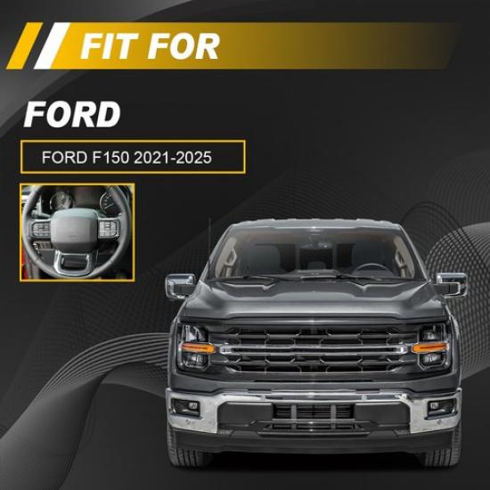 Steering Wheel Cover For Ford F150    2024 2025 Carbon Fiber Black K