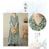 Summer V-neck Large Size Loose Literary Vacation Style Dresses