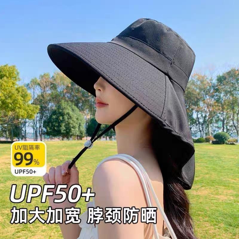 Summer large brim women's shawl sun protection hat women's new sun hat neck protection UV protection sun hat