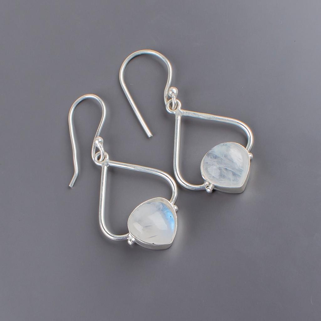 Rainbow Moonstone Gemstone 925 Sterling Silve Stylish Jewelry Earrings For Gift EE-33-31