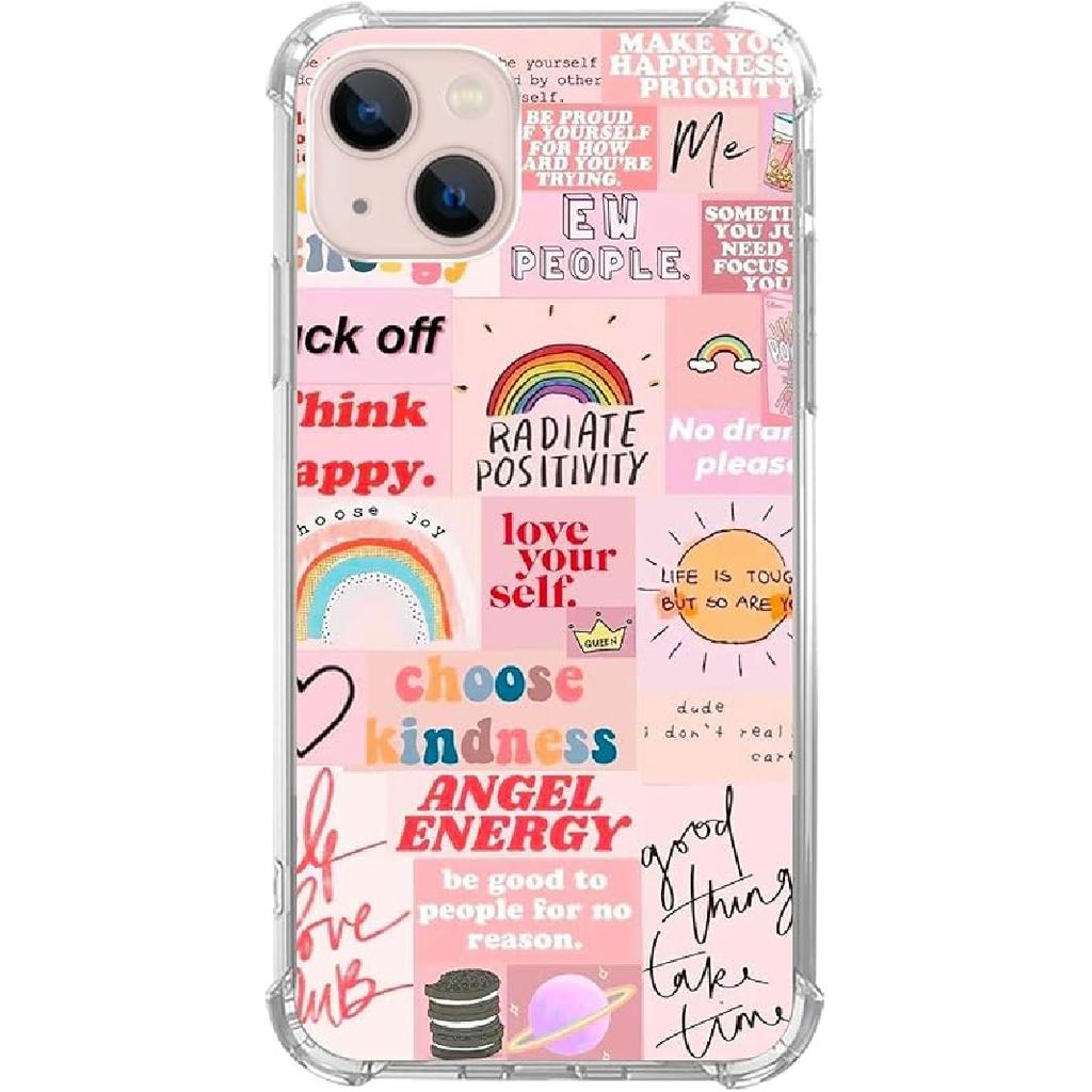 Pink White Black Christmas Trees Case Compatible with iPhone 15, Winter Christmas Cartoon Case for iPhone 15, Cool TPU Bumper Phone Case Cover